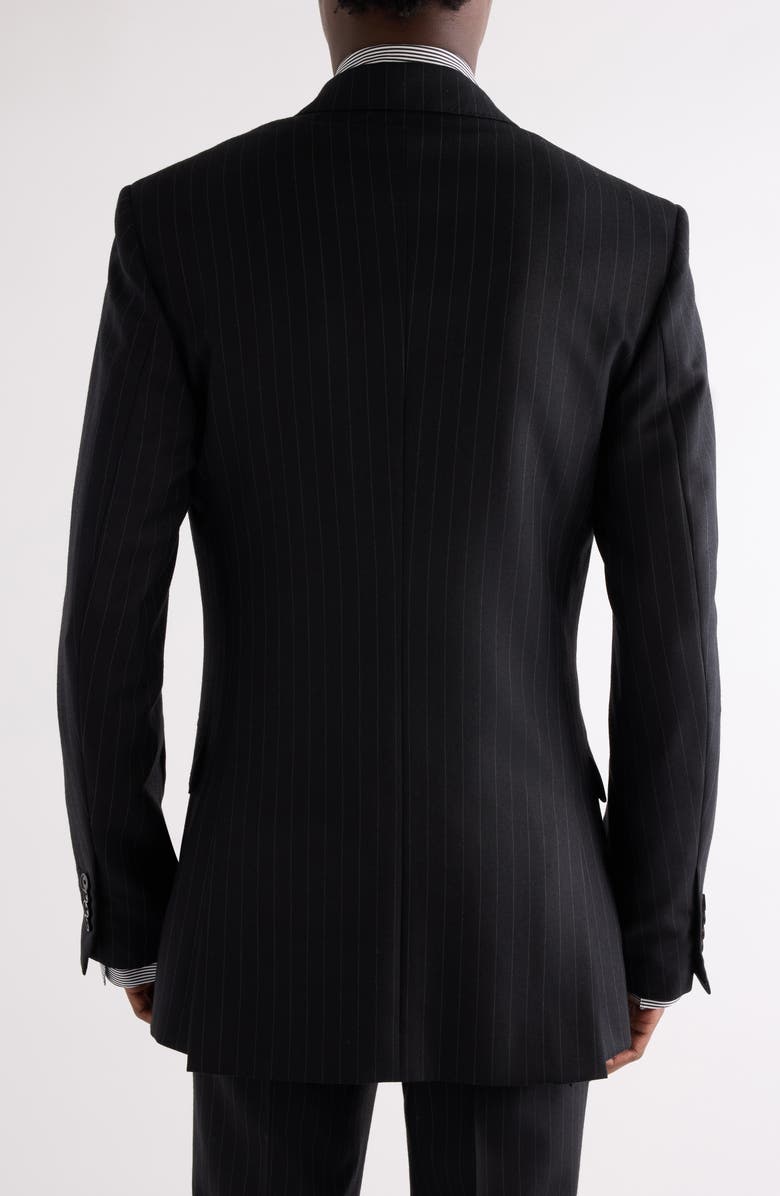 Givenchy Classic Fit Pinstripe Wool Double Breasted Suit Jacket, Alternate, color, Black/ Grey