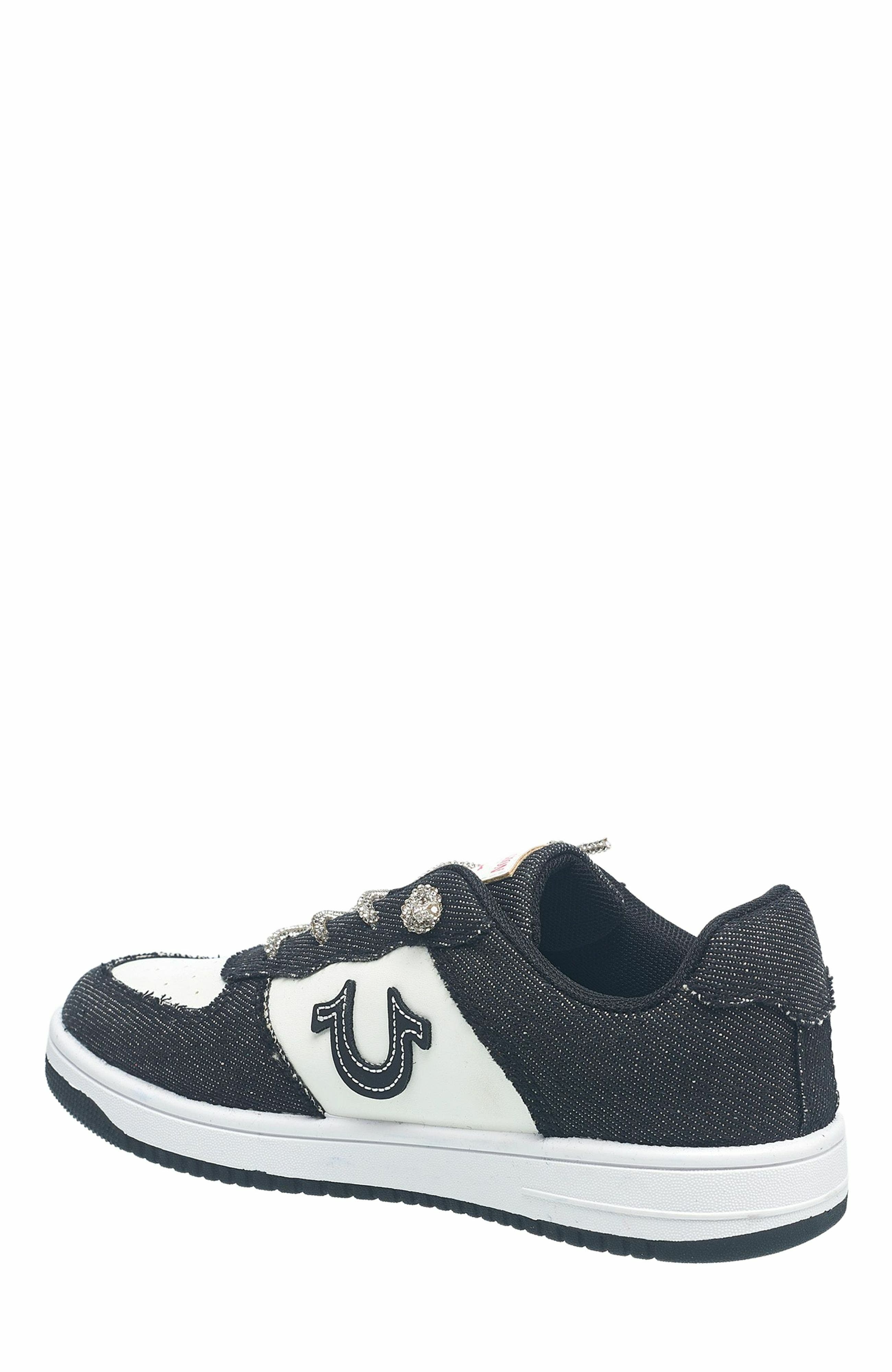 True Religion Girl's Allison Logo Sneaker, Alternate, color, Black