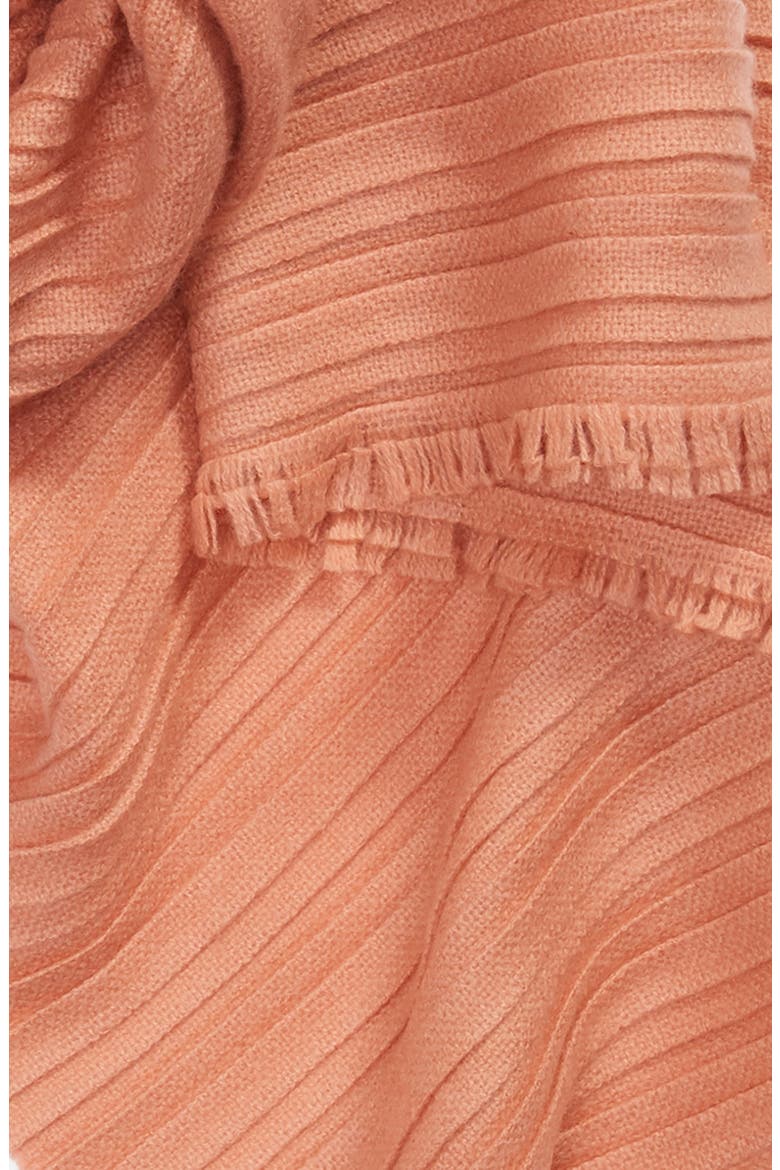Plissé Cashmere Scarf, Alternate, color, PINK DAWN