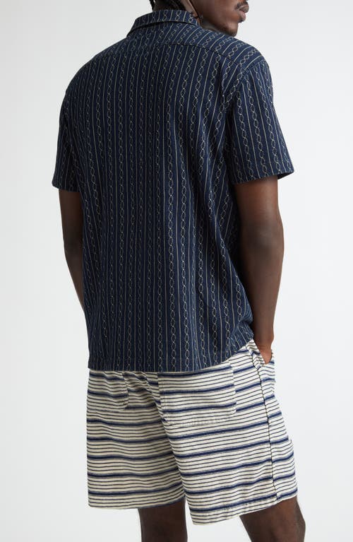 DOUBLE RL DOUBLE RL STRIPE COTTON JERSEY CAMP SHIRT