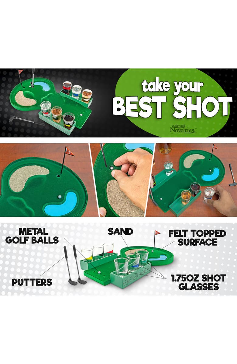 Fairly Odd Novelties Table Golf, Shot Glass Drinking Party Game, Adult, Alternate, color, Multicolored