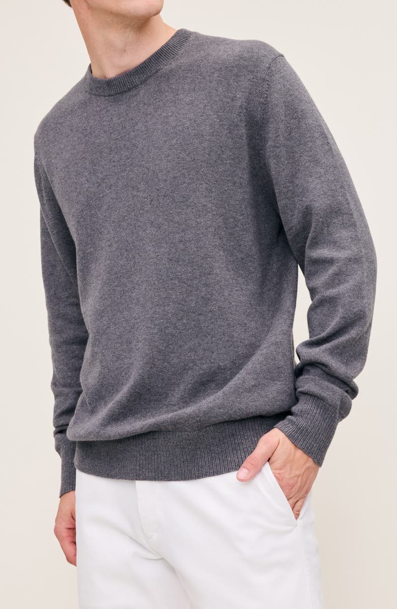DL1961 Cotton & Cashmere Crewneck Sweater, Main, color, Charcoal Grey