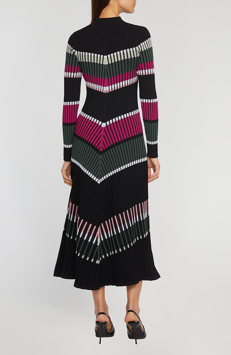 Elie Tahari The Vienna Stripe Long Sleeve Sweater Dress, Alternate, color,