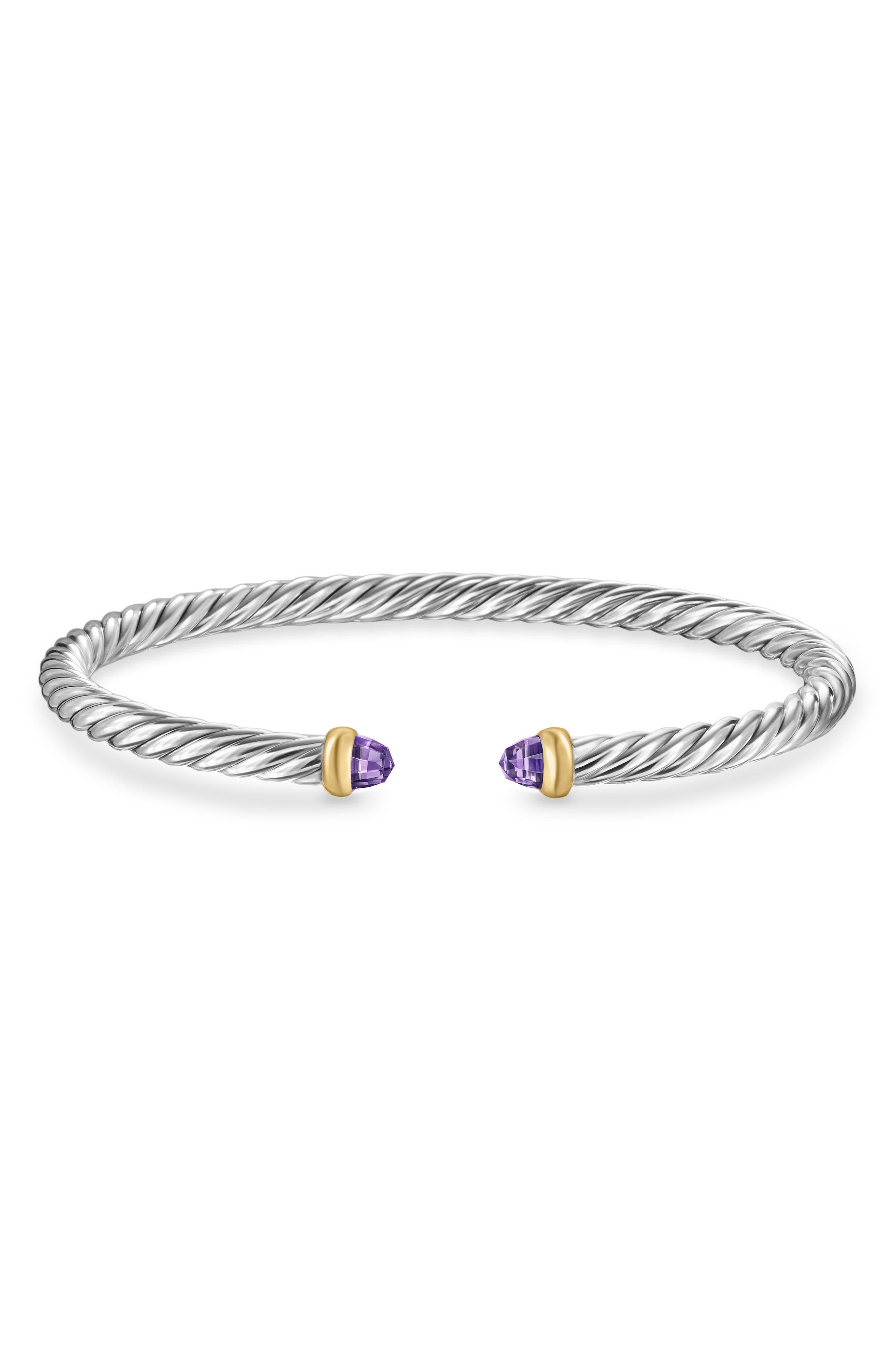 Женские аксессуары David Yurman Cable Flex Bracelet in Sterling Silver with 14K Yellow Gold, 4mm — фото 6