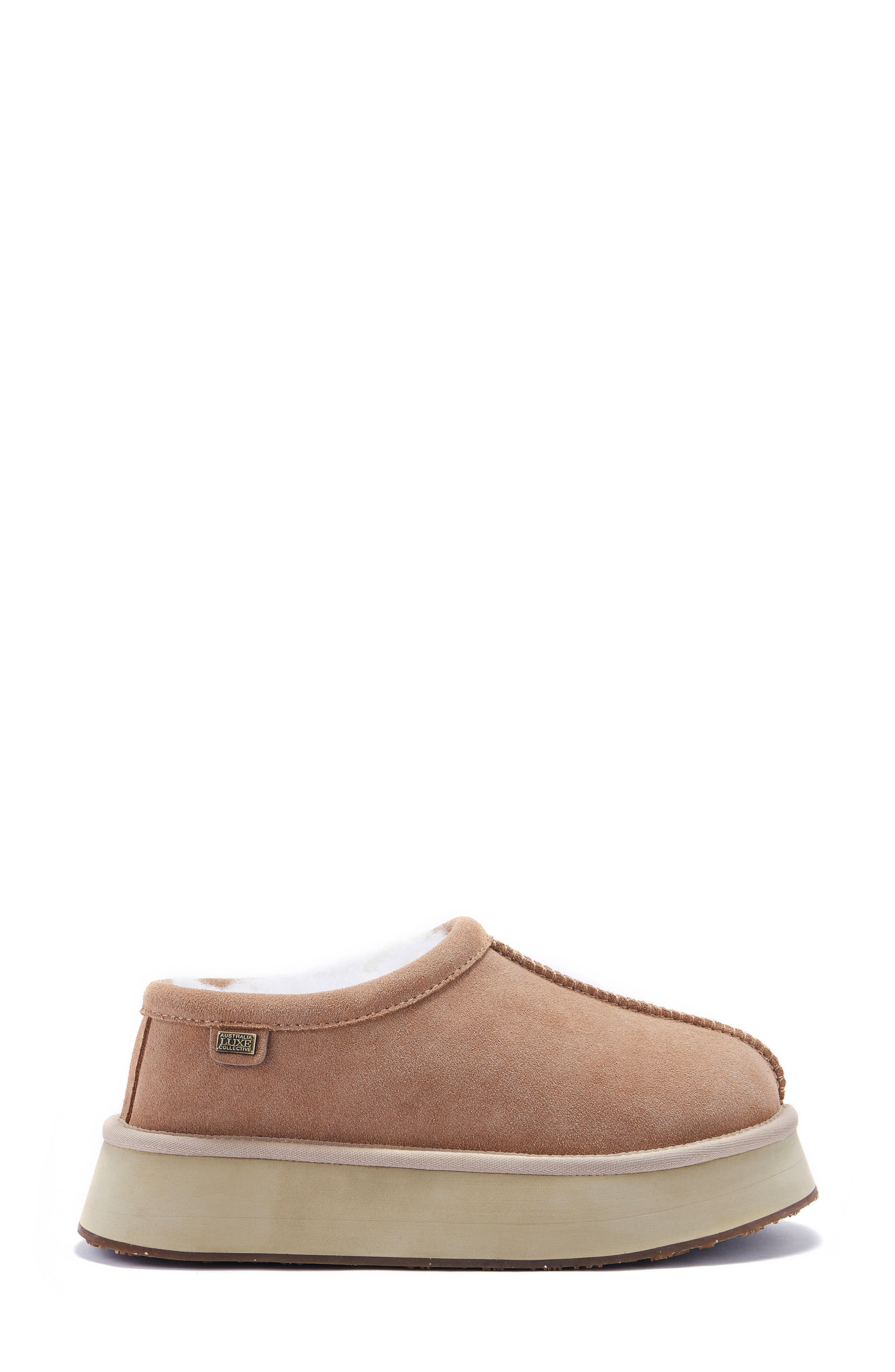 Australia Luxe Collective Outback Genuine Shearling Platform Slipper, Alternate, color, Sand