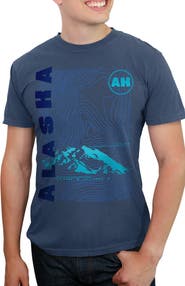 Lost Gods Men's Lost Gods Alaska Coordinates Poster  Graphic T-Shirt