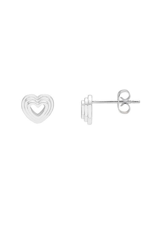 Layered Heart Stud Earrings
