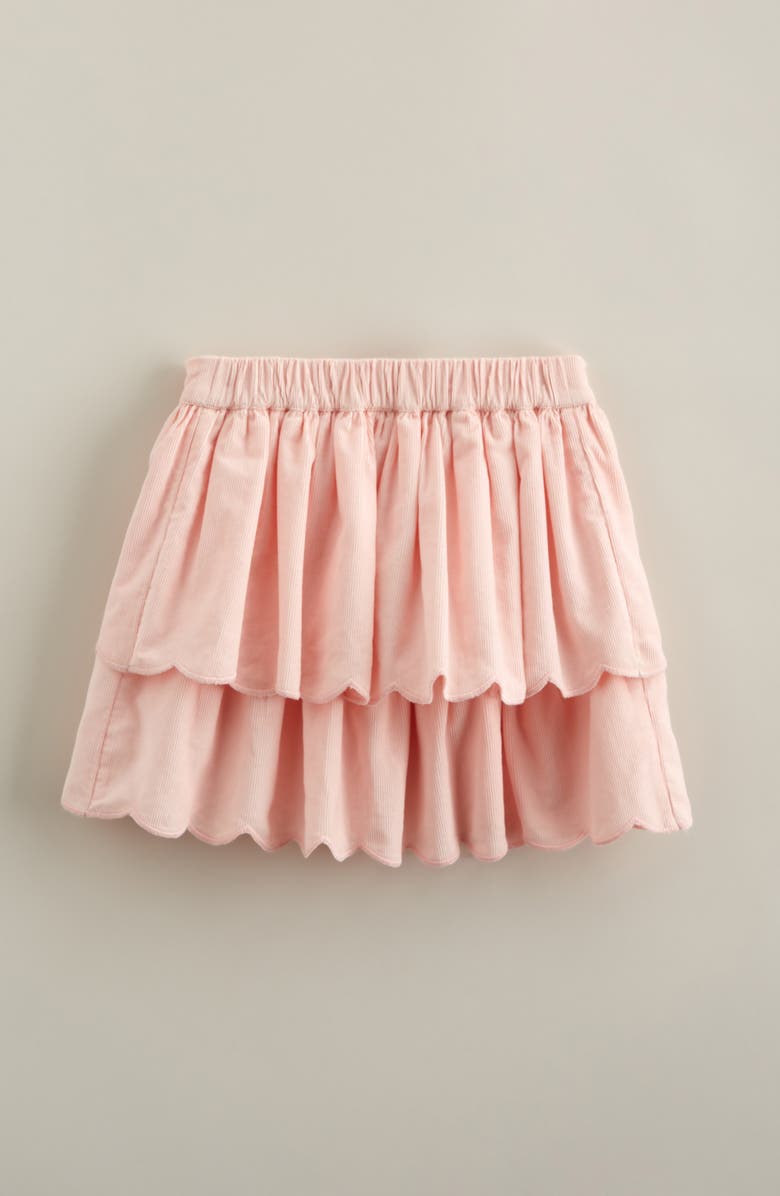 Nordstrom Kids' Scallop Trim Tiered Cotton Skirt, Alternate, color, Pink Fondant