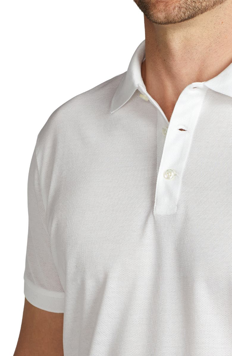 Ralph Lauren Purple Label Embroidered Standing Horse Cotton Piqué Polo, Alternate, color, Classic White