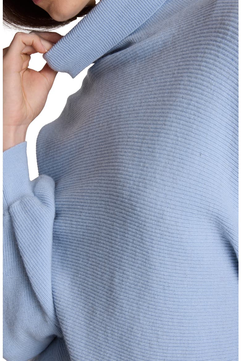 Shaker Crop Turtleneck Sweater, Alternate, color, SERENE BLUE