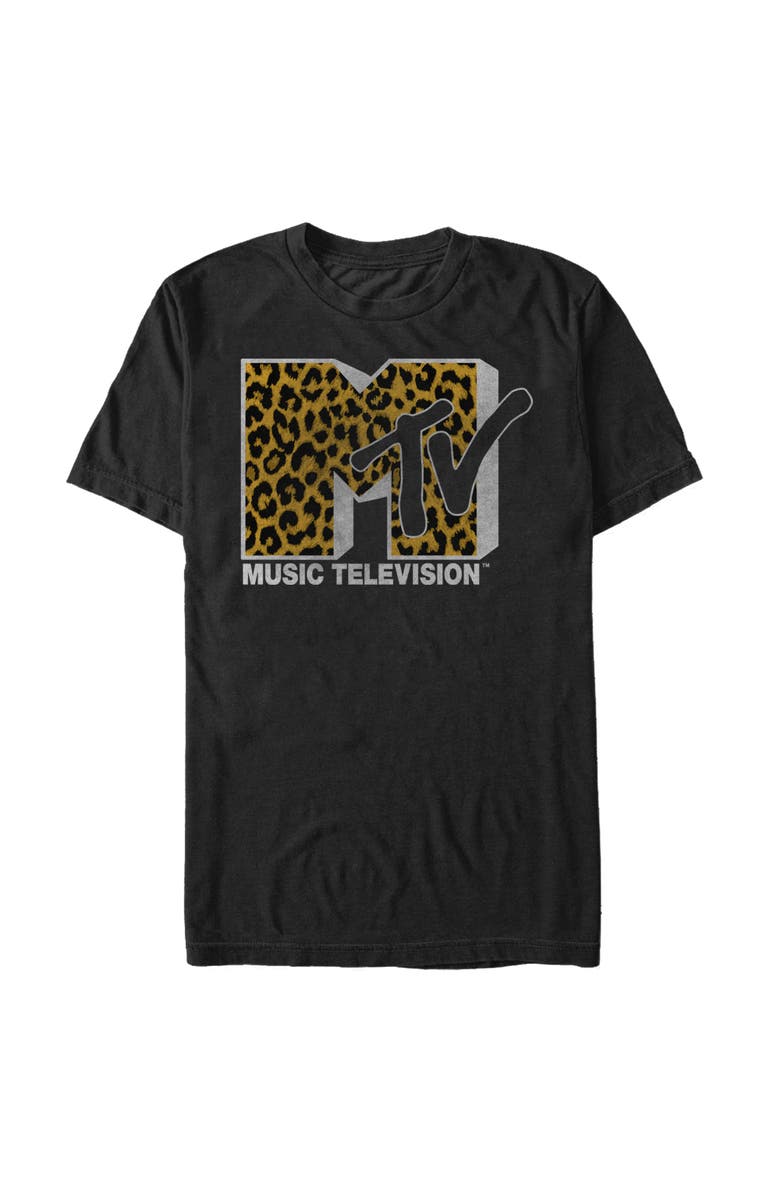 MTV Men's MTV Cheetah Print Logo  Graphic T-Shirt, Main, color, Black