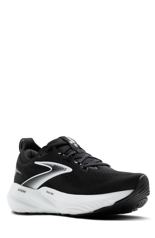 Brooks Glycerin 22 Running Shoe In Black/grey/white