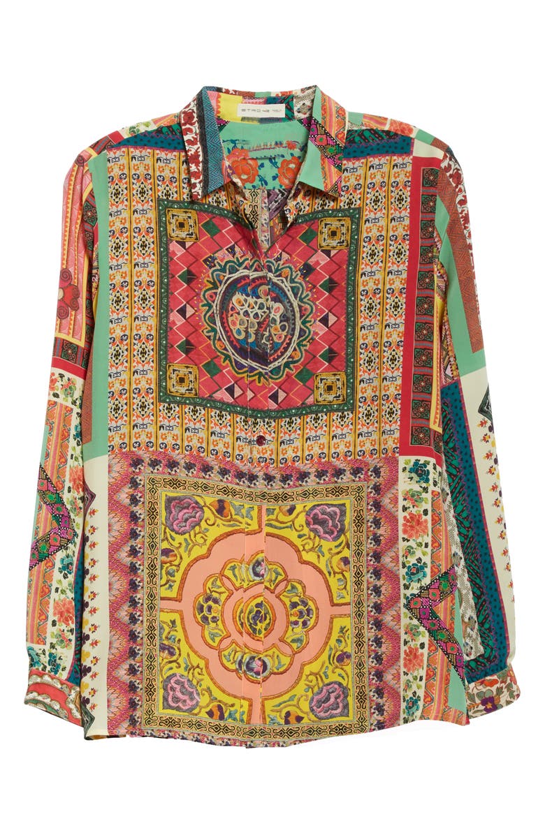 Etro Floral Silk Shirt, Alternate, color, 