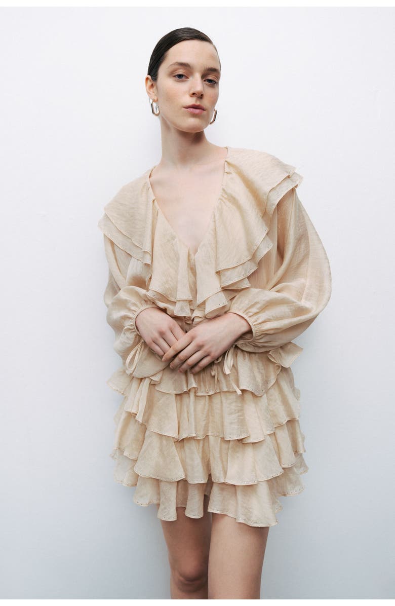 Nocturne Stoned Flounce Blouse, Alternate, color,