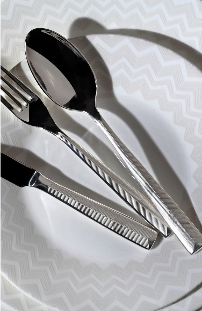 Missoni Home Tableware Tea Spoons ZIG ZAG Set of 6 Steel L 5.75", Alternate, color, Silver