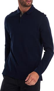 Barbour Solid Long Sleeve Sports Polo