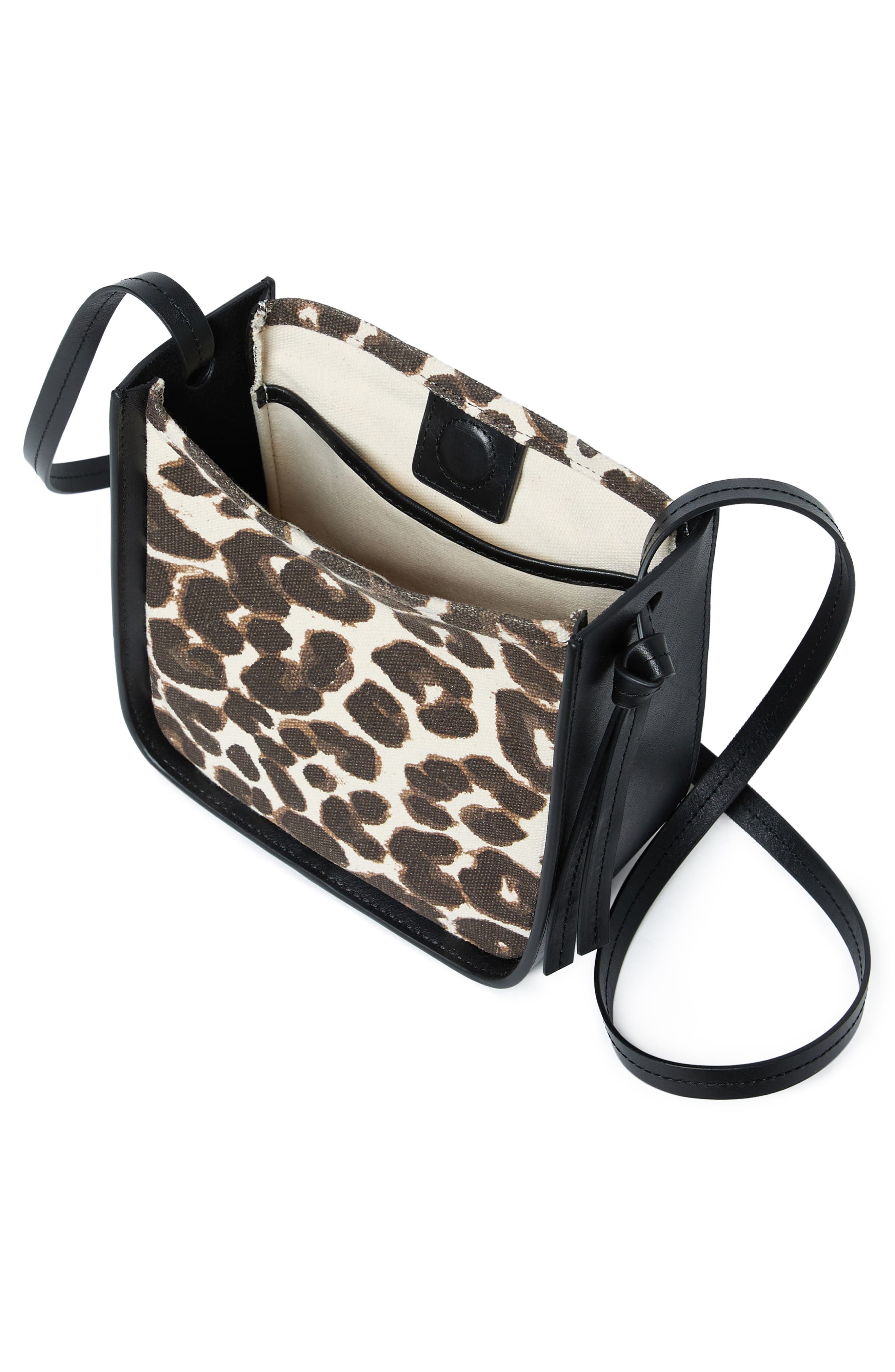 Loeffler Randall Turned Out Crossbody Bag, Alternate, color, Black/ Leopard