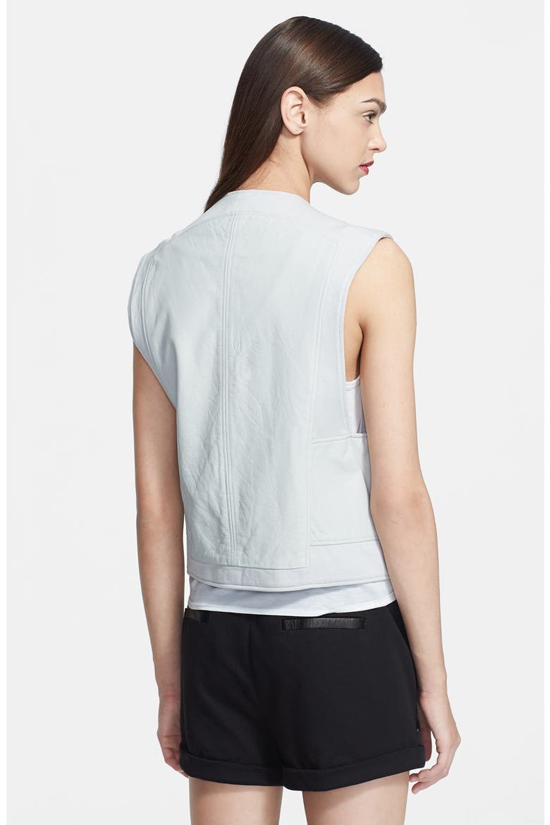 Leather Biker Vest, Alternate, color, NIMBUS