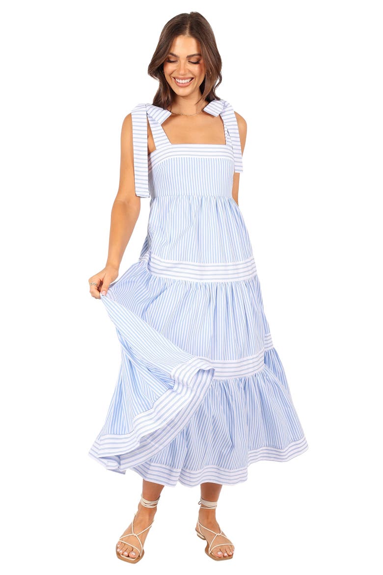 Bella Stripe Cotton Maxi Dress, Alternate, color, BLUE STRIPE