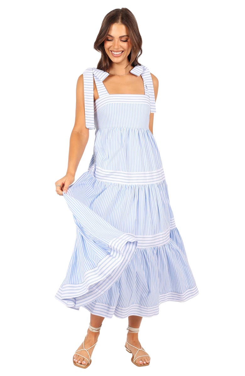 Petal & Pup Bella Stripe Cotton Maxi Dress, Alternate, color, Blue Stripe