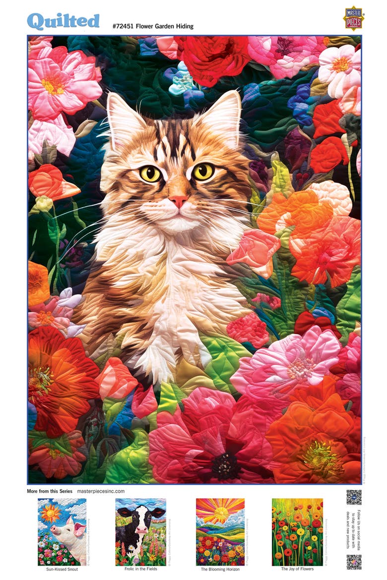 Flower Garden Hiding 1000 Piece Puzzle, Alternate, color, Multicolor