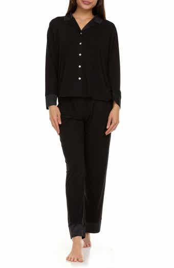 Flora By Flora Nikrooz Cecilia Notch Collar Jacquard Trim Pajamas