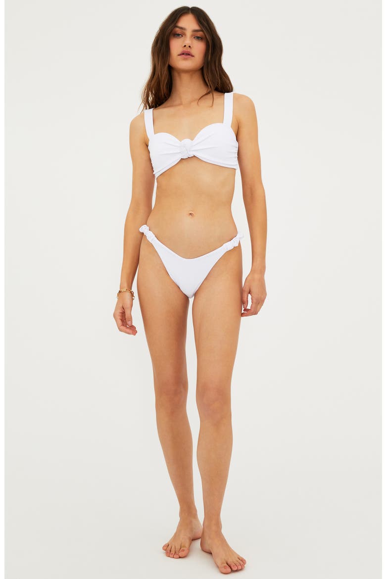 Sophia Knot Front Bikini Top, Alternate, color, WHITE