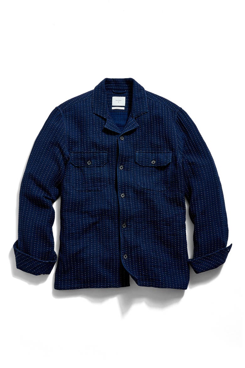 Pin Dot Cotton Dobby Overshirt, Alternate, color, CARBON BLUE