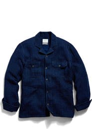 Billy Reid Pin Dot Cotton Dobby Overshirt