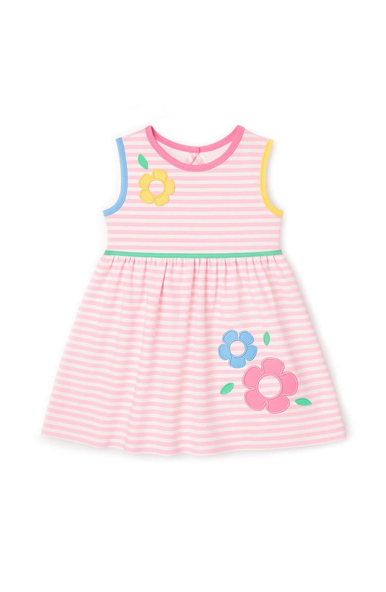 Florence Eiseman Stripe Knit Dress With Flowers, Main, color, Pink/White