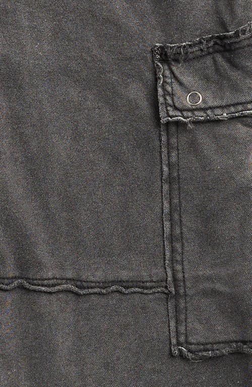 Tractr Kids' French Terry Wide Leg Cargo Pants In Gray