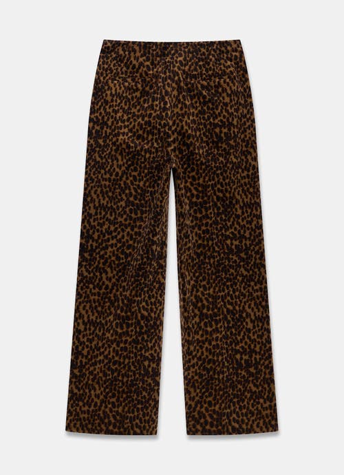 Mint Velvet Leopard Print Velvet Straight Trousers In Brown