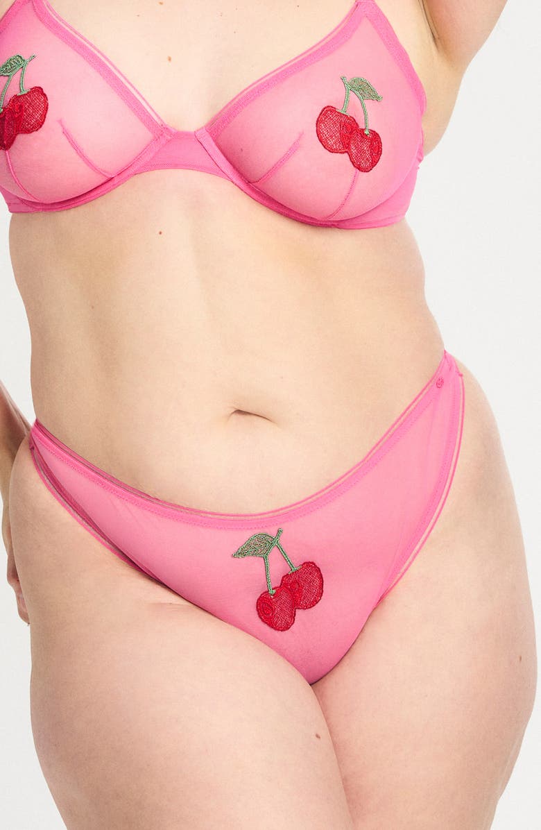 SAVAGE X FENTY Cherry Nouveau Thong, Alternate, color, Pink Rascal