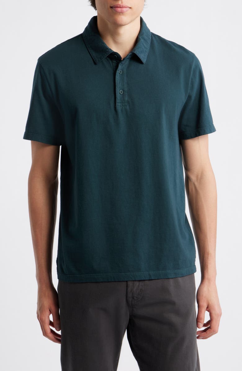 Vince Regular Fit Garment Dyed Cotton Polo, Main, color, Washed Seaweed