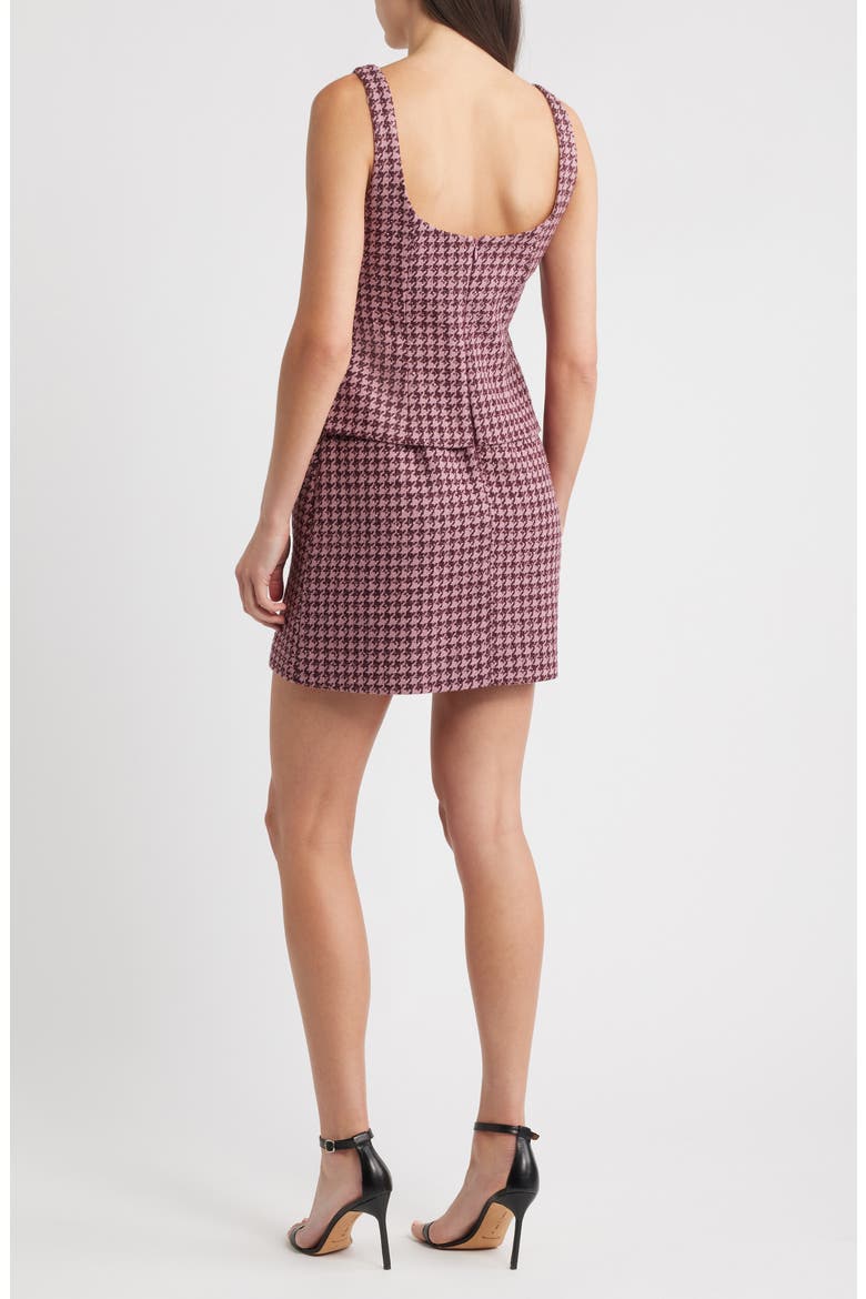 Calissa Houndstooth Minidress, Alternate, color, MAUVEWOOD MULTI