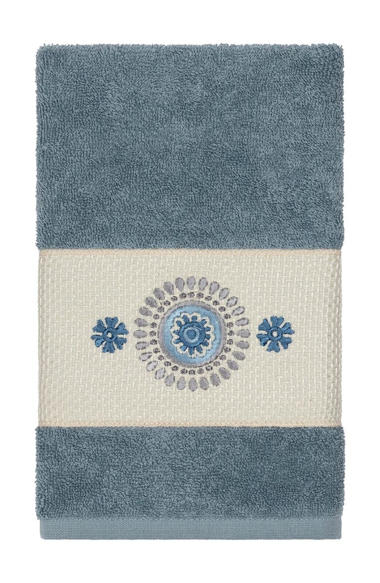 Linum Home Textiles Turkish Cotton Geometric Design Hand Towel - Teal, Main, color, Teal