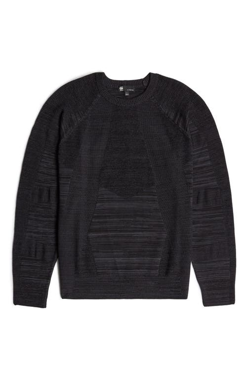 G-star 3d Biker Textureblock Crewneck Sweater In Gray