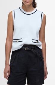 Barbour Amy Contrast Detail Sleeveless Cotton Sweater