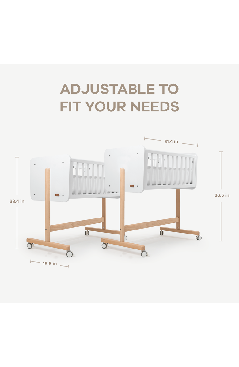 Comfy Cubs Wooden Bedside Bassinet Sleeper, Alternate, color, Light Wood