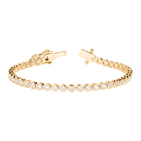 Lab Grown White Sapphire Bezel Tennis Bracelet