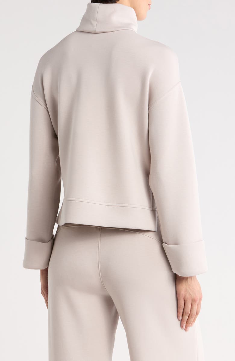 SPANX<sup>®</sup> Cuffed Sleeve Crop Turtleneck Sweatshirt, Alternate, color, French Grey
