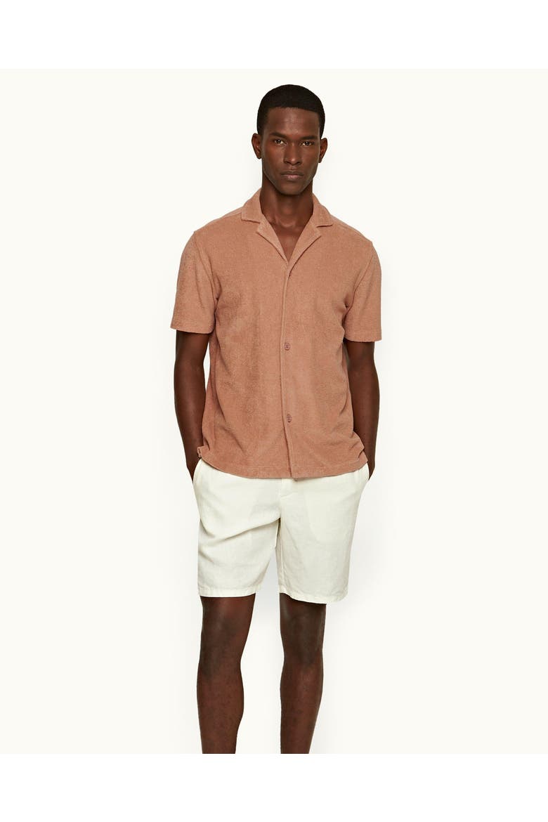Cornell Linen Easy Tailored Fit Washed Linen Shorts, Main, color, SANDBAR