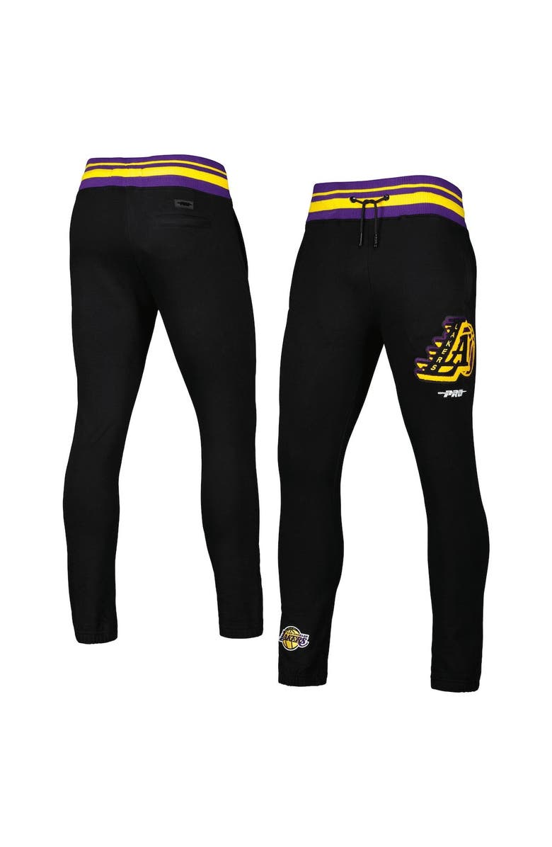 PRO STANDARD Men's Pro Standard Black Los Angeles Lakers Mash Up Capsule Sweatpants, Alternate, color,