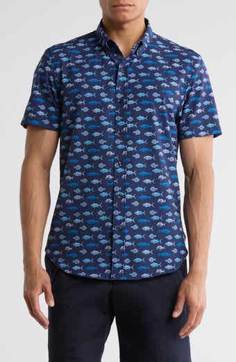 CONSTRUCT Fish Short Sleeve Button-Up Shirt
