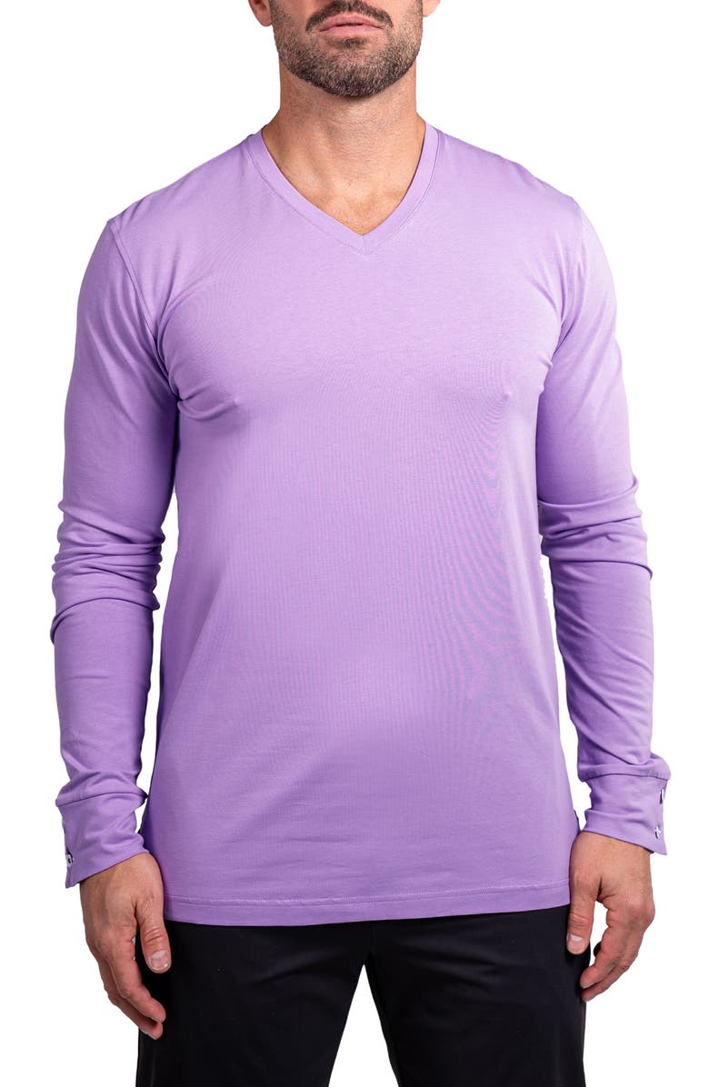 Maceoo Edison Ascension V-Neck Long Sleeve T-Shirt, Main, color, Purple