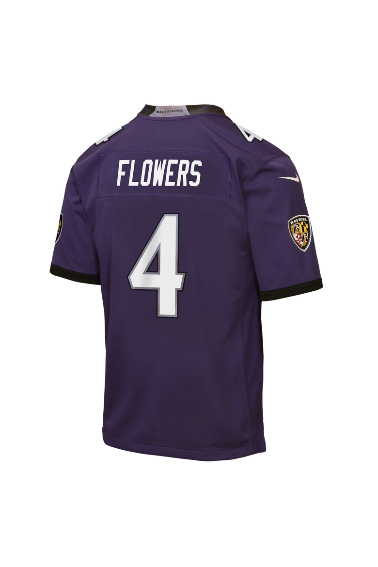 Youth Nike Zay Flowers Purple Baltimore Ravens Game Jersey, Alternate, color, Purple