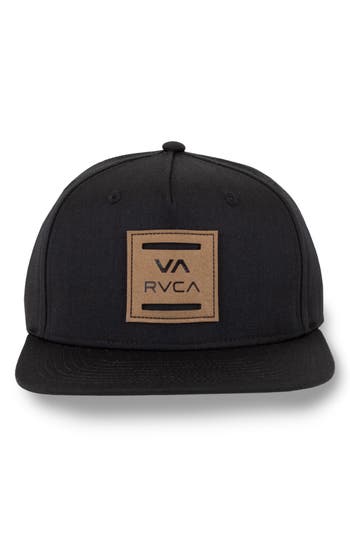 Rvca Standard Logo Patch Snapback Cap In Black