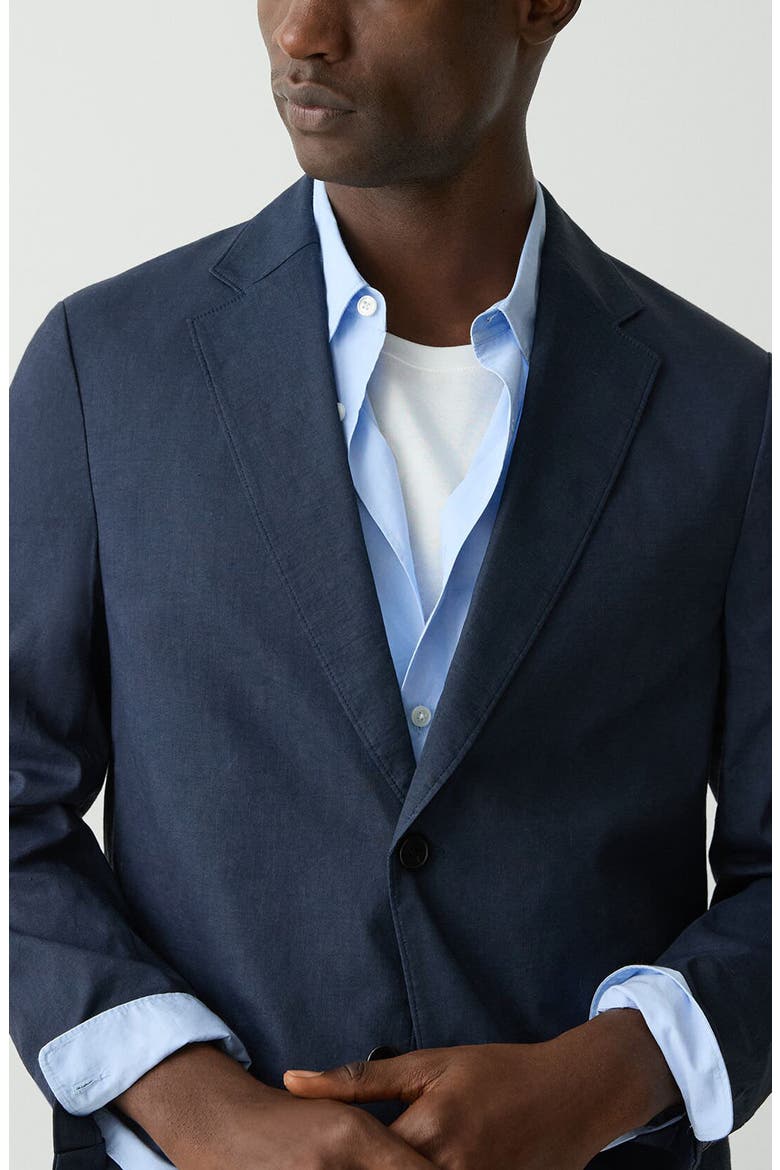 Clinton Navy Stretch Linen Blend Sport Coat, Alternate, color, ECLIPSE