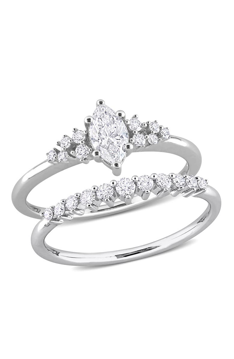 Julianna B. Diamond Marquise Bridal Ring Set 14k, Main, color, 14K White Gold