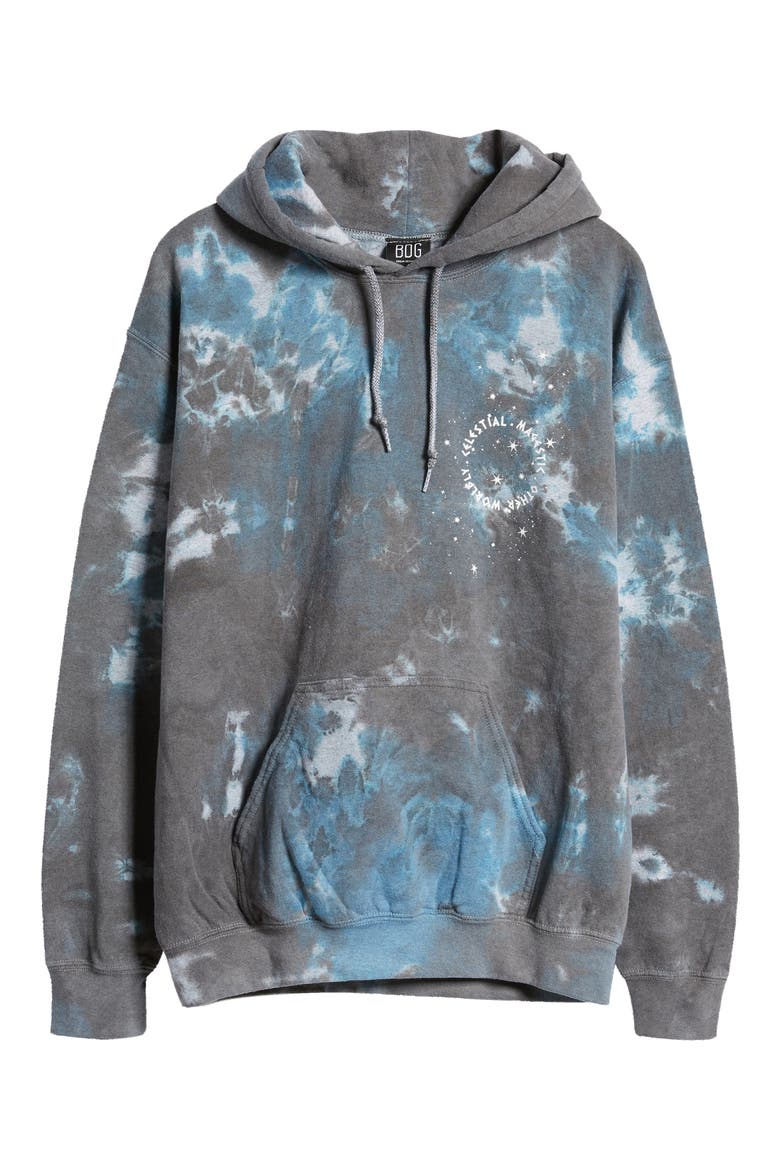 Women's Celestial Tie Dye Hoodie, Alternate, color, BLUE/ BLACK